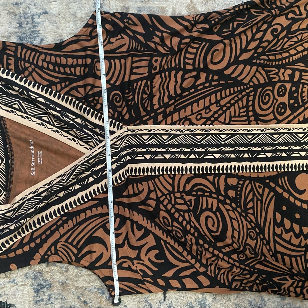 Soft Surroundings Ikaria Tribal Print Boho Maxi Dress Petite Large - Picture 2 of 5